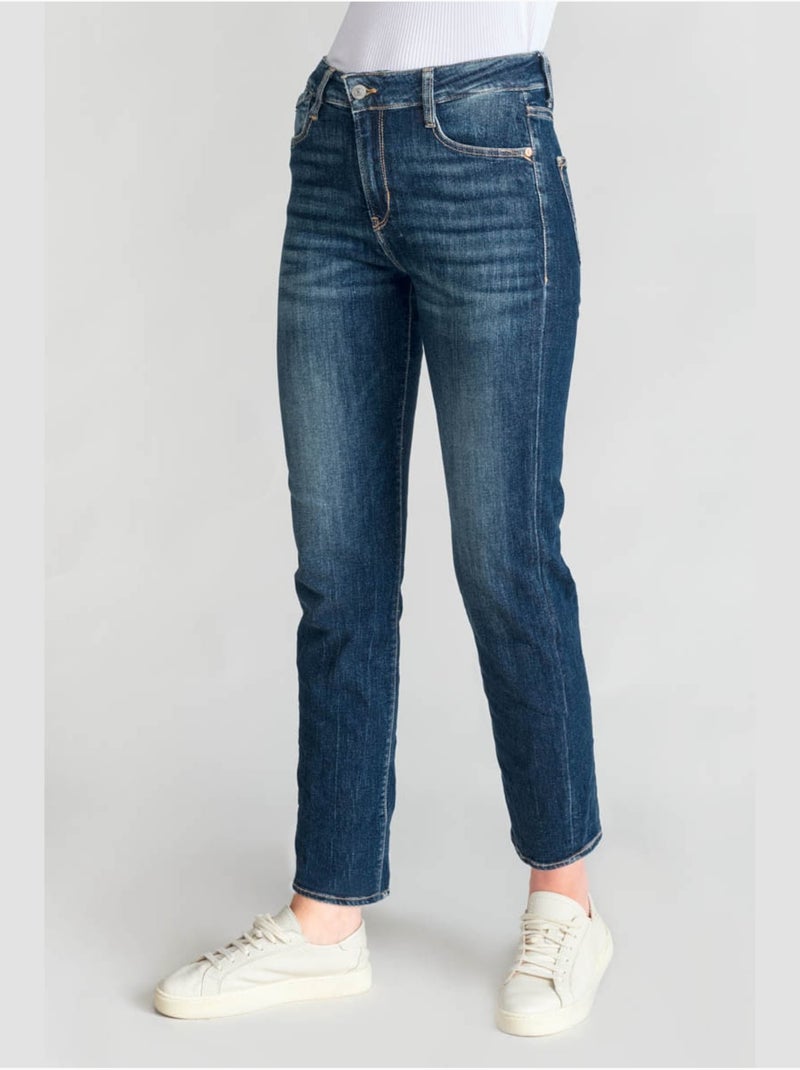 Jeans 400/17 mom droite 7/8ème 'Le Temps Des Cerises' Bleu - Kiabi
