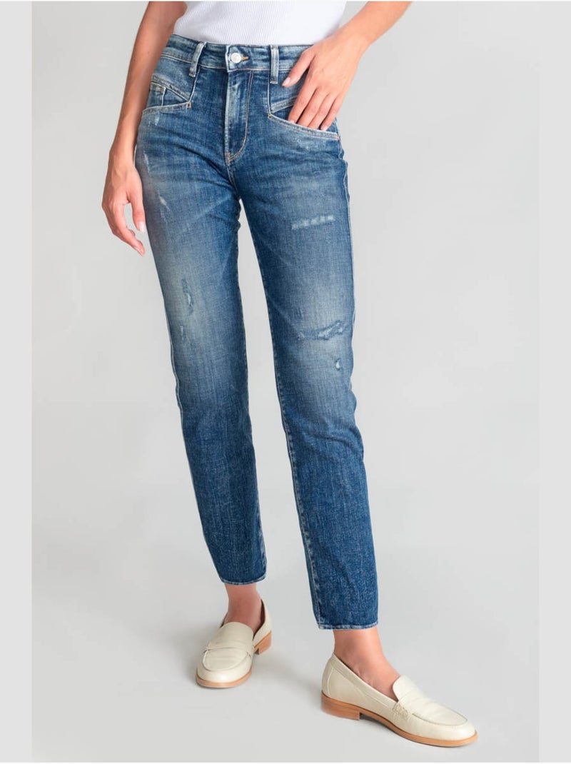 Jeans 400/17 mom droite 7/8ème 'Le Temps Des Cerises' Bleu - Kiabi