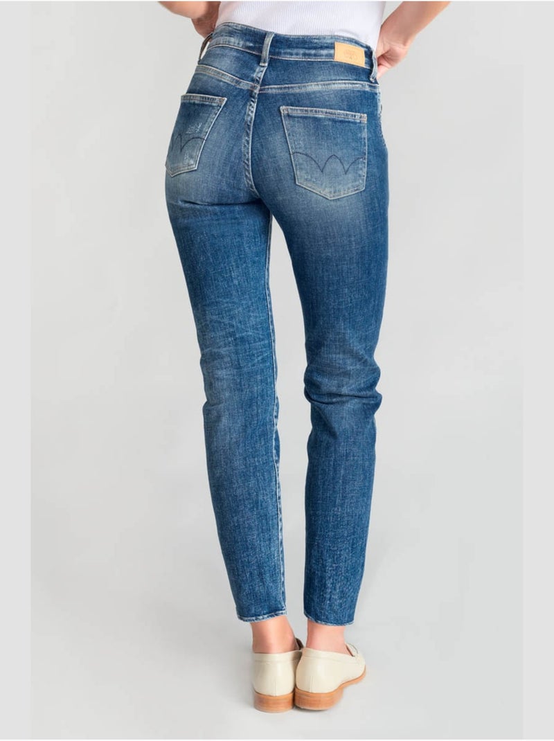 Jeans 400/17 mom droite 7/8ème 'Le Temps Des Cerises' Bleu - Kiabi