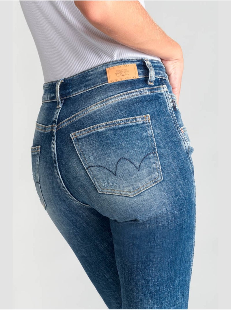 Jeans 400/17 mom droite 7/8ème 'Le Temps Des Cerises' Bleu - Kiabi