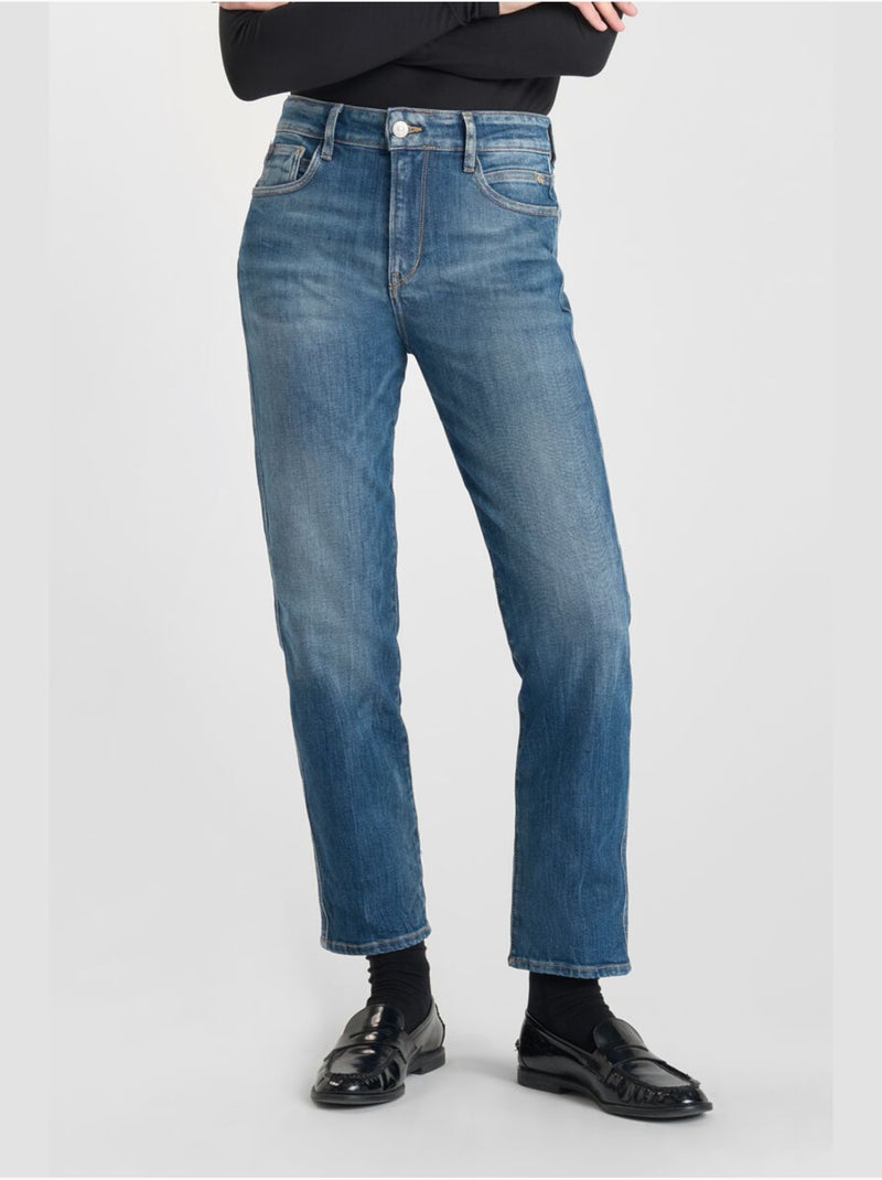Jeans 400/17 mom droite 7/8ème 'Le Temps Des Cerises' Bleu - Kiabi