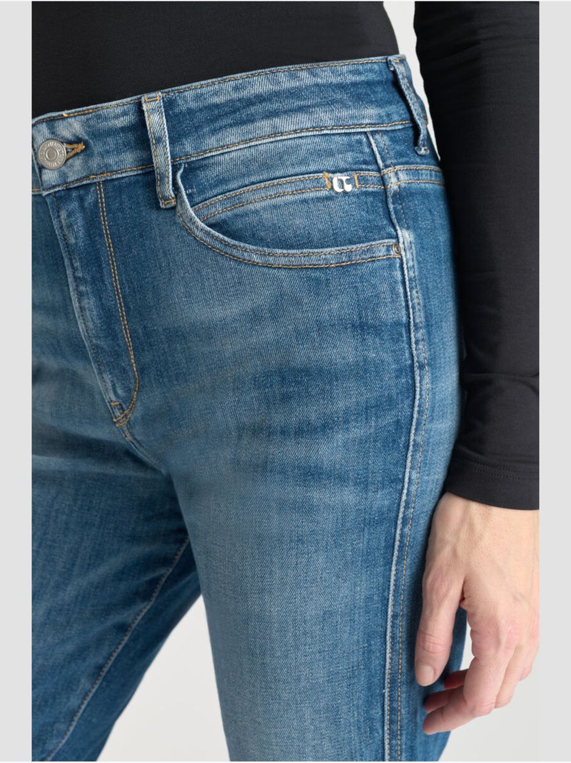 Jeans 400/17 mom droite 7/8ème 'Le Temps Des Cerises' Bleu - Kiabi