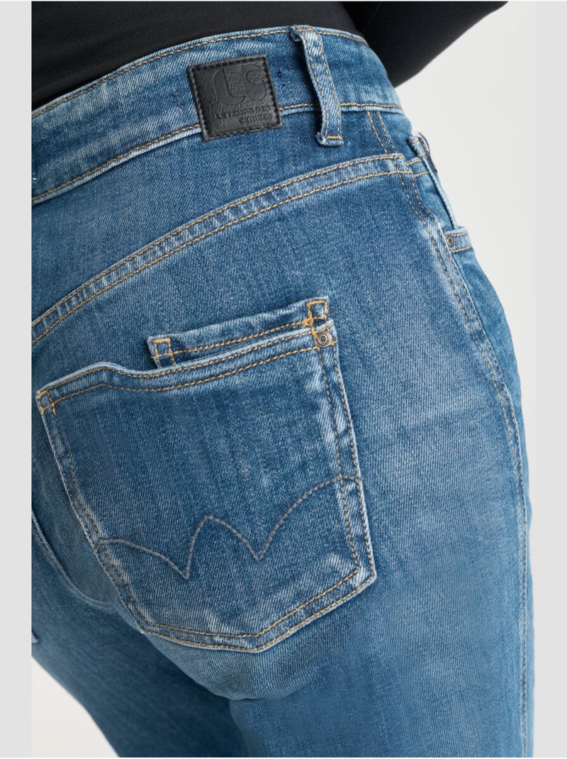 Jeans 400/17 mom droite 7/8ème 'Le Temps Des Cerises' Bleu - Kiabi