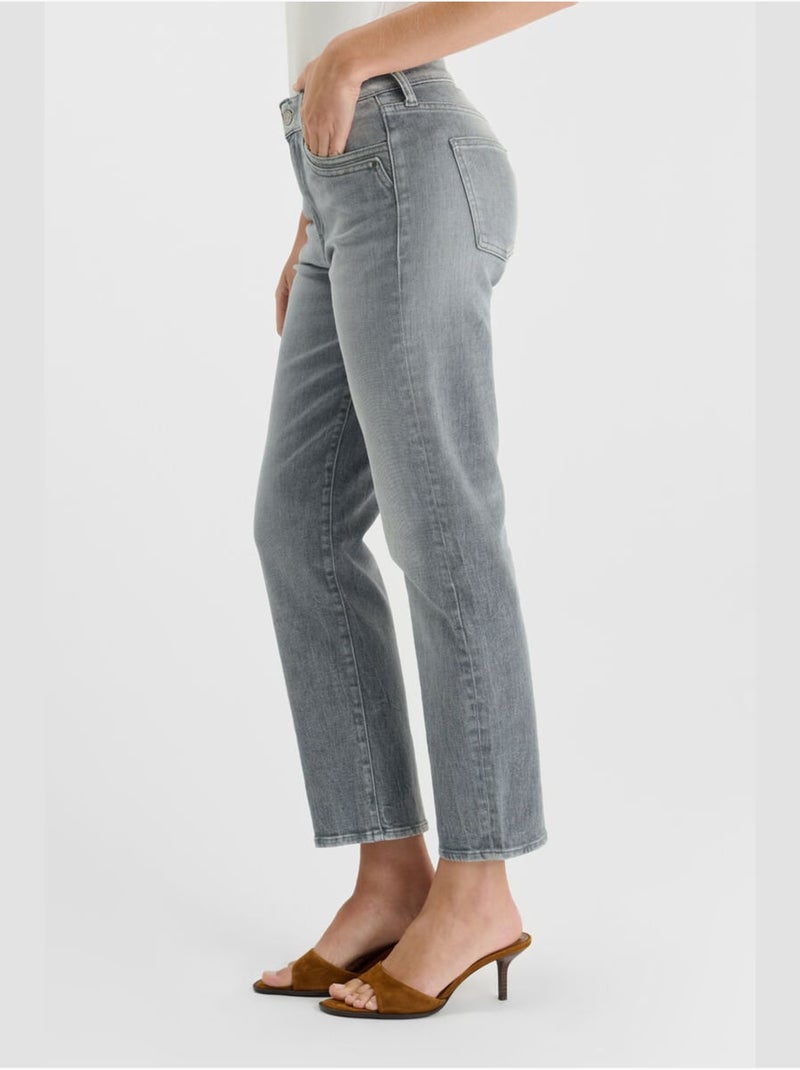 Jeans 400/17 mom droite 7/8ème 'Le Temps Des Cerises' Gris - Kiabi