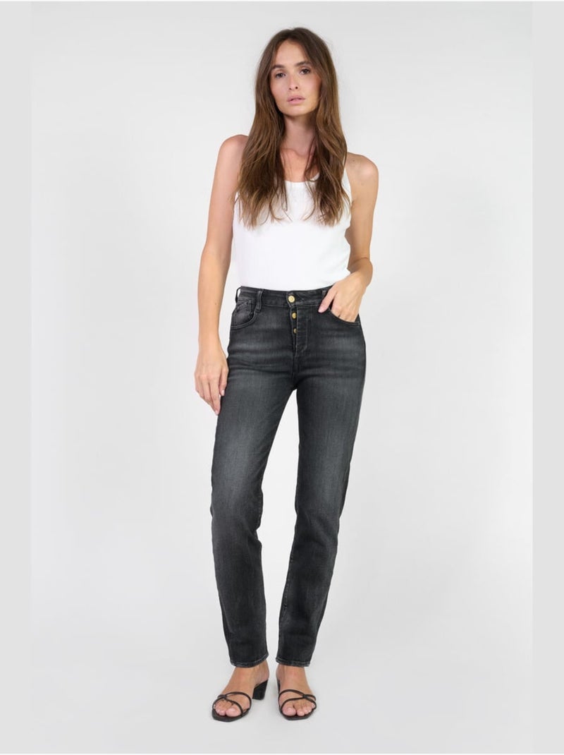 Jeans 400/17 mom droite 7/8ème 'Le Temps Des Cerises' Noir - Kiabi
