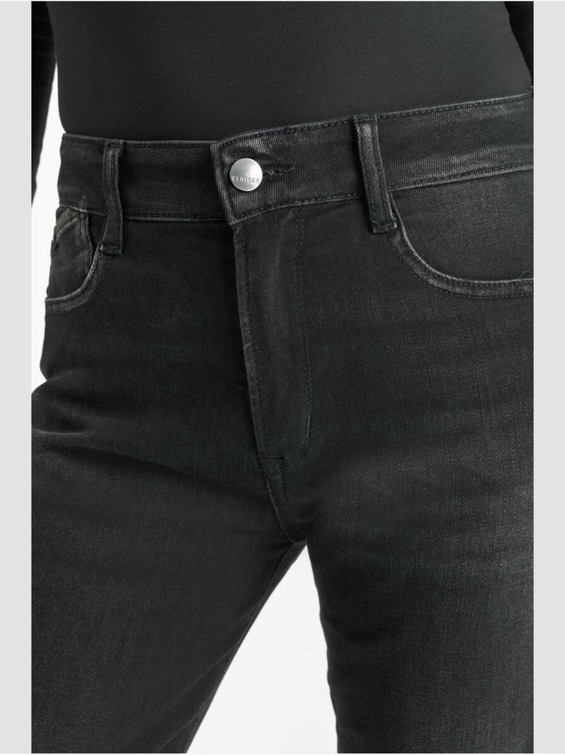 Jeans 400/17 mom droite 7/8ème 'Le Temps Des Cerises' Noir - Kiabi