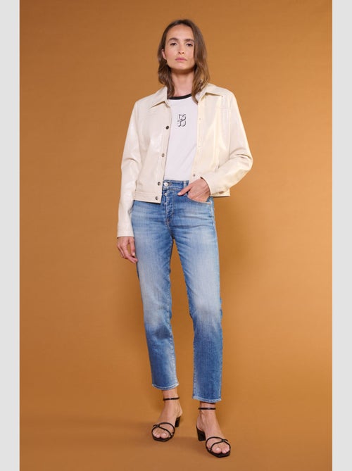 Jeans 400/17 mom taille haute 7/8ème mom 7/8ème 'Le Temps Des Cerises' - Kiabi