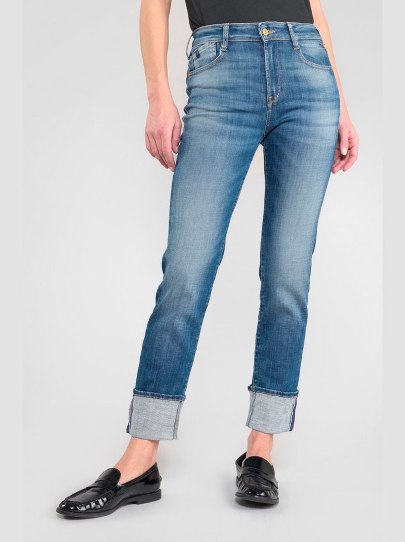 Jeans 400/17 mom taille haute 7/8ème mom 7/8ème 'Le Temps Des Cerises' Bleu - Kiabi
