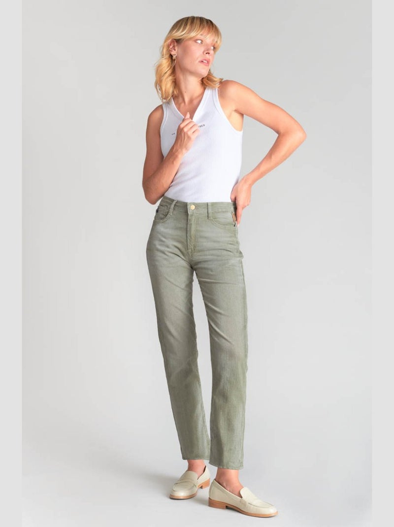 Jeans 400/17 mom taille haute 7/8ème mom 7/8ème 'Le Temps Des Cerises' Vert - Kiabi