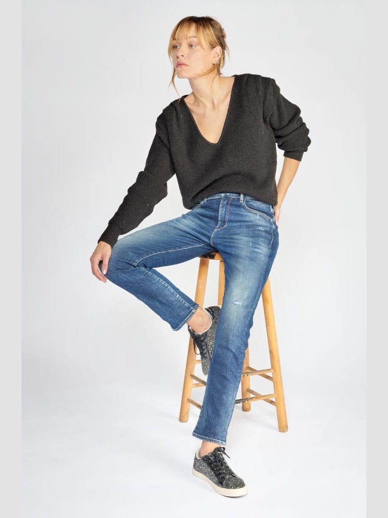 Jeans 400/17 mom taille haute 7/8ème regular droit 7/8ème 'Le Temps Des Cerises' Bleu - Kiabi