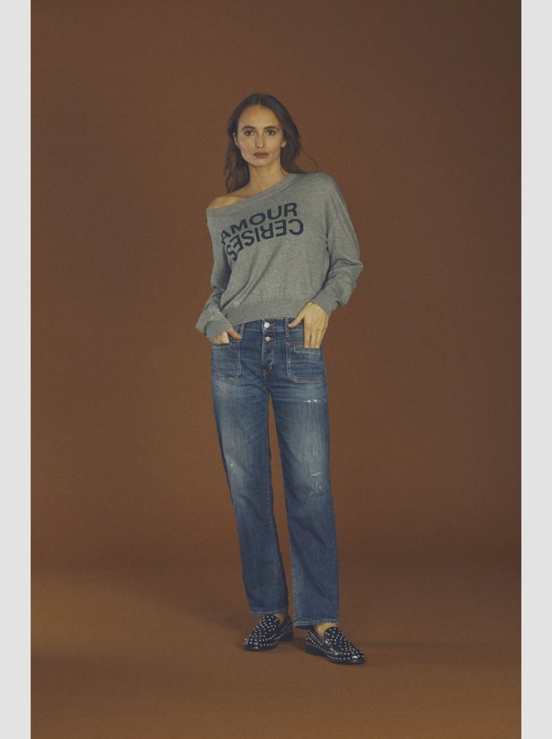 Jeans 400/18 mom 7/8ème 'Le Temps Des Cerises' Bleu - Kiabi