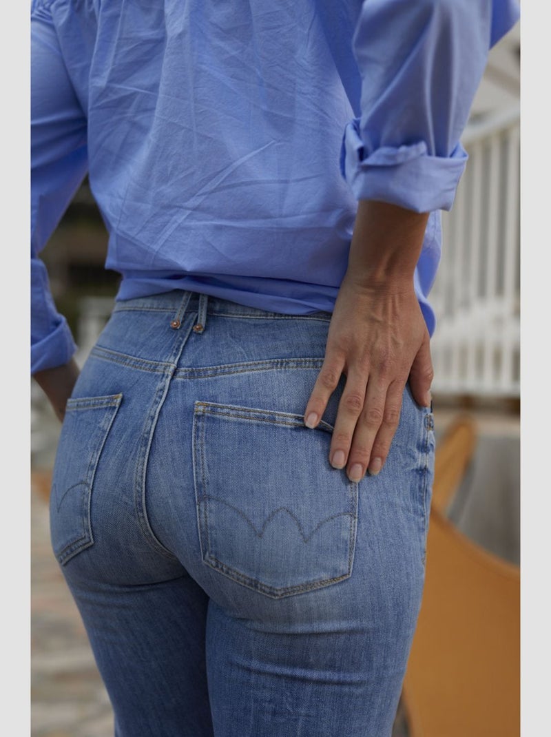 Jeans 400/18 mom 7/8ème 'Le Temps Des Cerises' Bleu - Kiabi