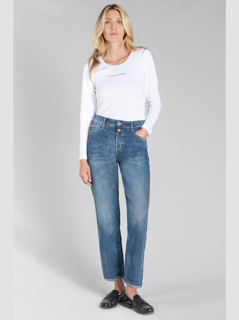 Jeans 400/18 mom 7/8ème 'Le Temps Des Cerises' Bleu - Kiabi