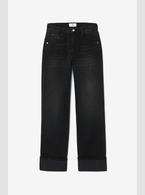 Jeans 400/28 regular loose Bonnie taille haute noir N°1 'Le Temps Des Cerises' - Kiabi