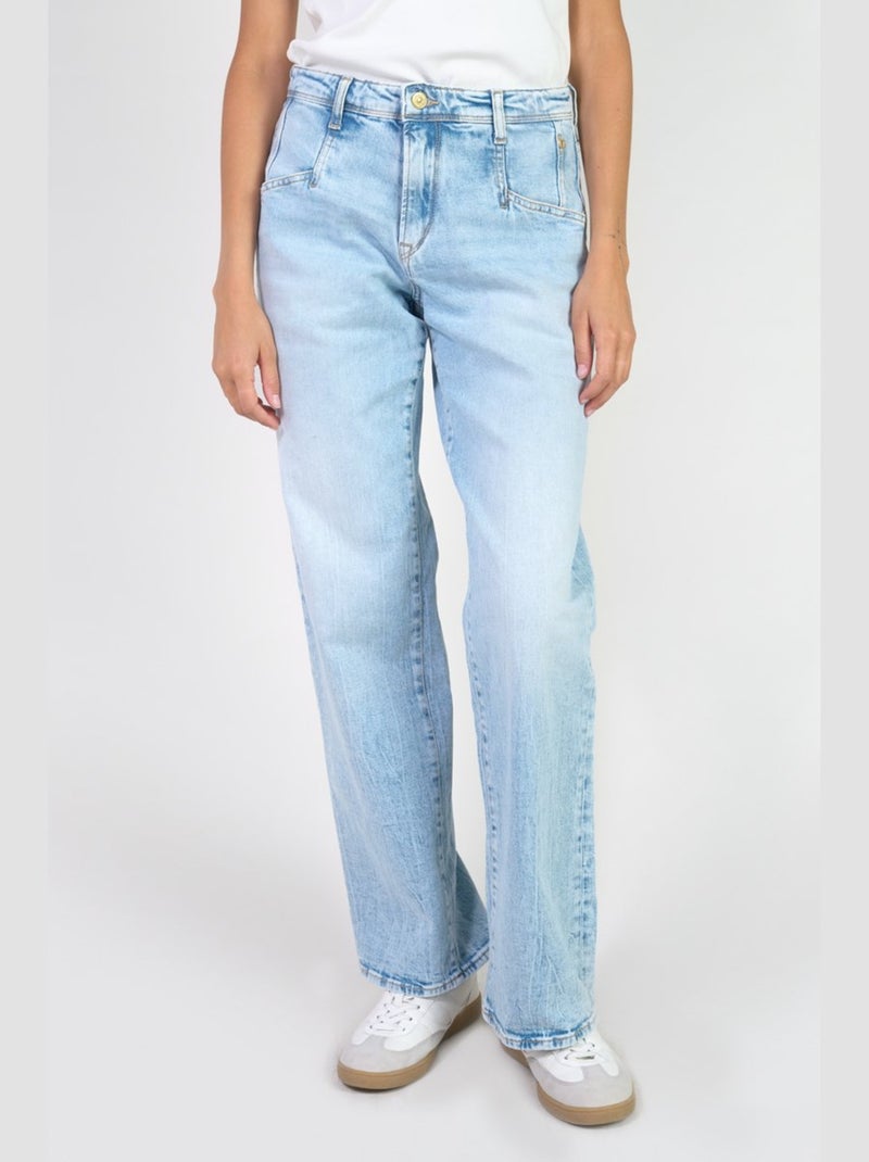 Jeans 400/28 regular loose taille haute regular droit 'Le Temps Des Cerises' Bleu - Kiabi