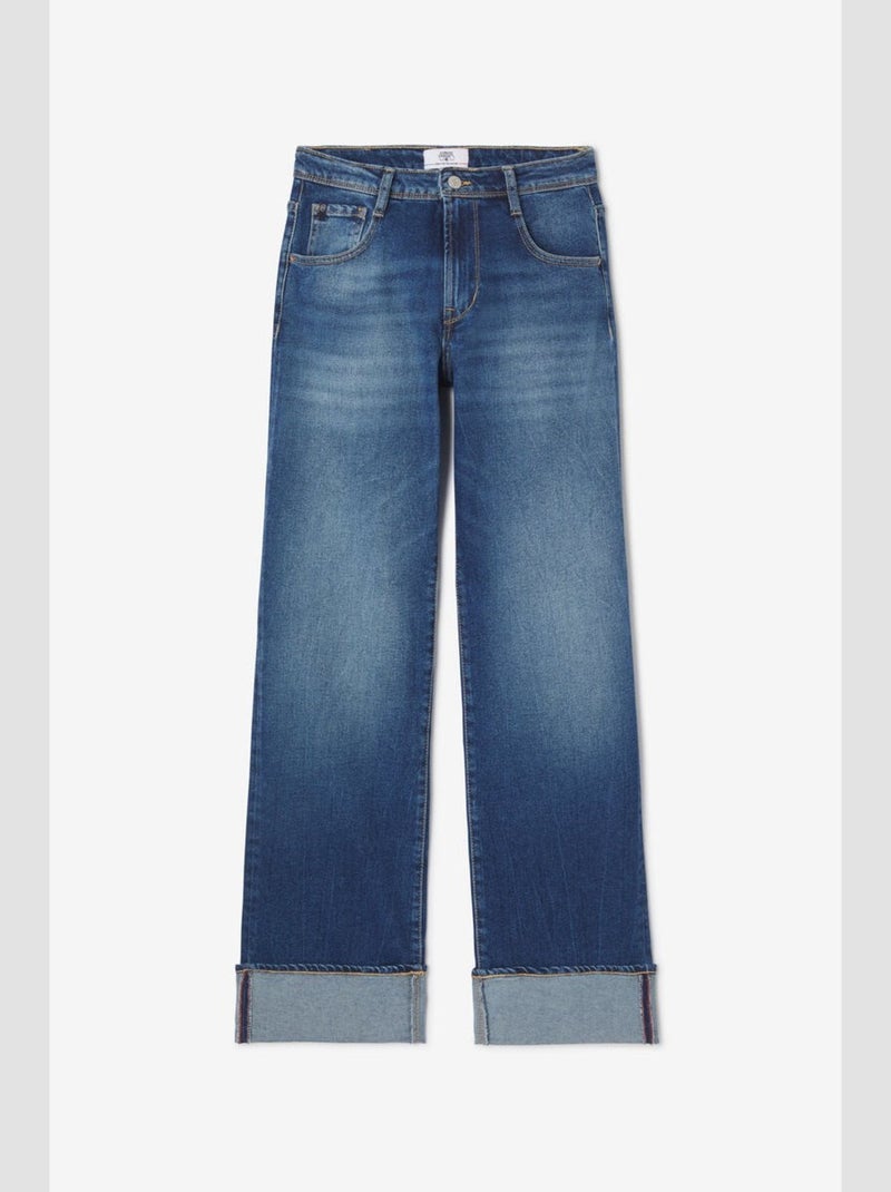 Jeans 400/28 regular loose Visby taille haute bleu N°3 'Le Temps Des Cerises' Bleu - Kiabi