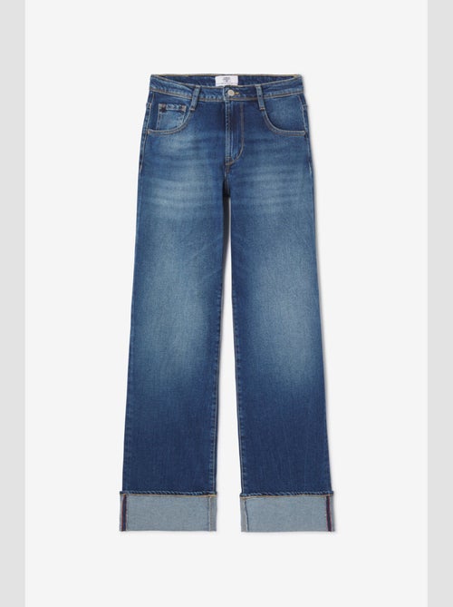Jeans 400/28 wide leg Visby taille haute bleu N°3 'Le Temps Des Cerises' - Kiabi