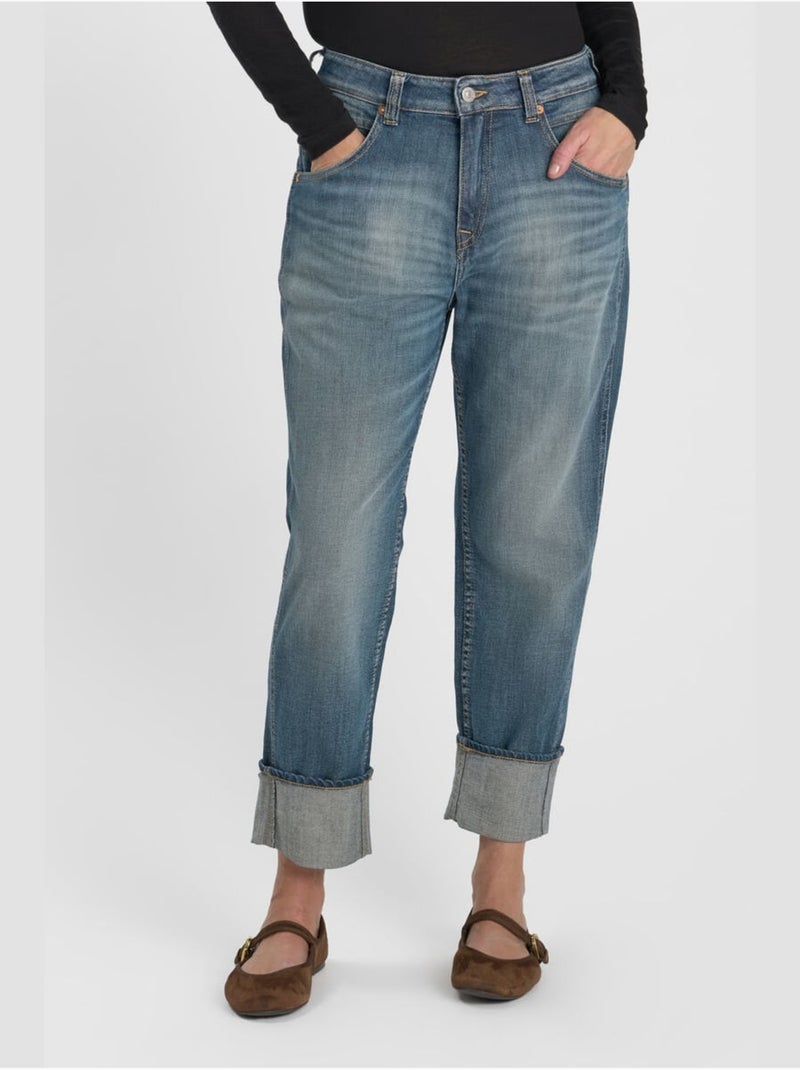 Jeans 400/60 girlfriend Jama bleu N°3 'Le Temps Des Cerises' Bleu - Kiabi