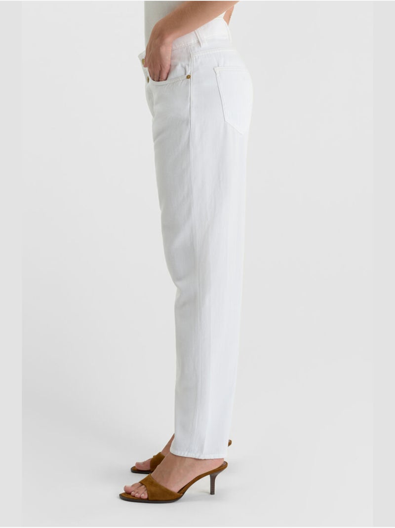 Jeans 400/60 girlfriend loose large 7/8ème 'Le Temps Des Cerises' Blanc - Kiabi