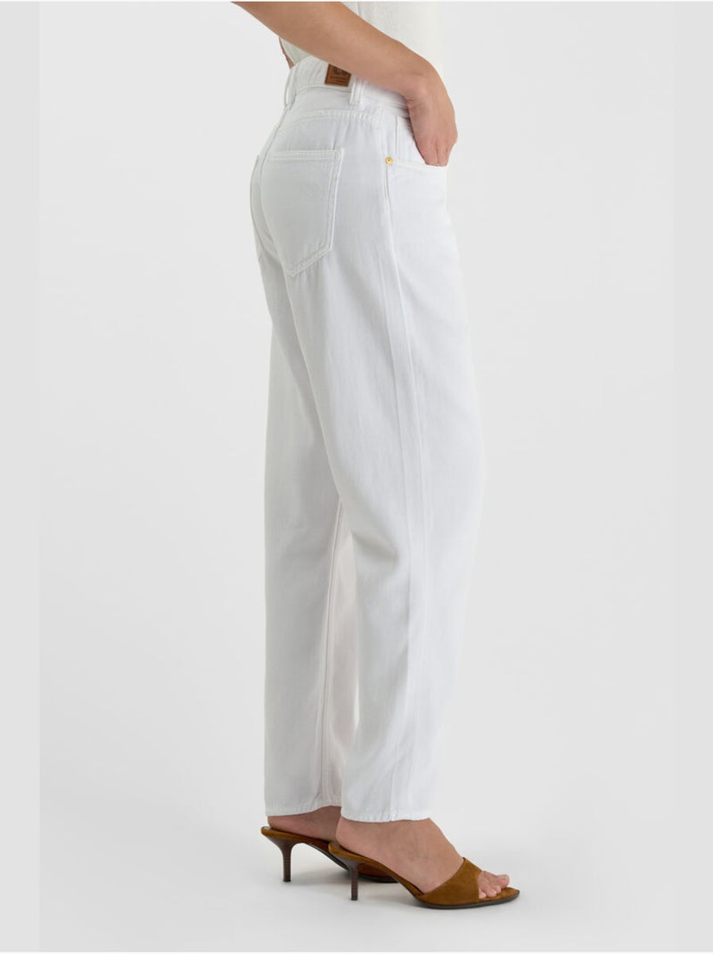 Jeans 400/60 girlfriend loose large 7/8ème 'Le Temps Des Cerises' Blanc - Kiabi
