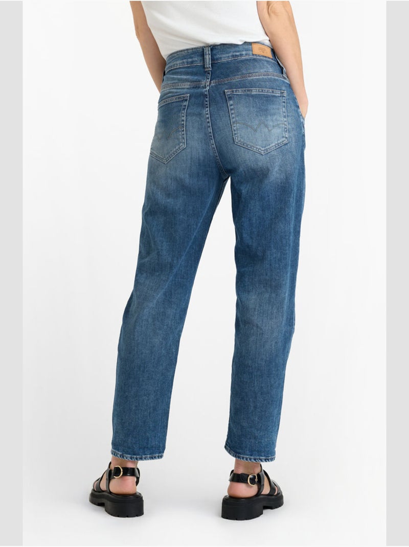 Jeans 400/60 girlfriend loose large 7/8ème 'Le Temps Des Cerises' Bleu - Kiabi