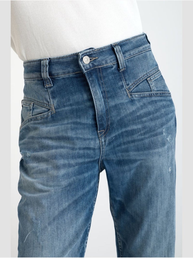 Jeans 400/60 girlfriend loose large 7/8ème 'Le Temps Des Cerises' Bleu - Kiabi