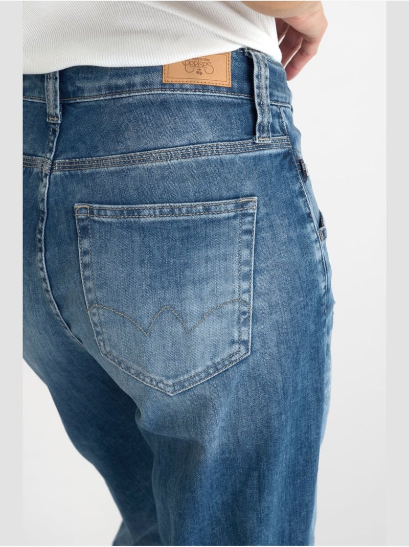 Jeans 400/60 girlfriend loose large 7/8ème 'Le Temps Des Cerises' Bleu - Kiabi