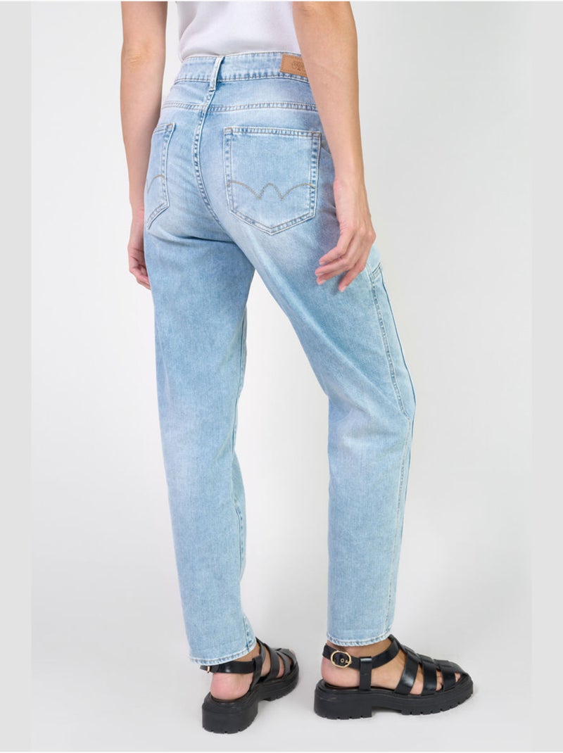 Jeans 400/60 girlfriend loose large 7/8ème 'Le Temps Des Cerises' Bleu - Kiabi