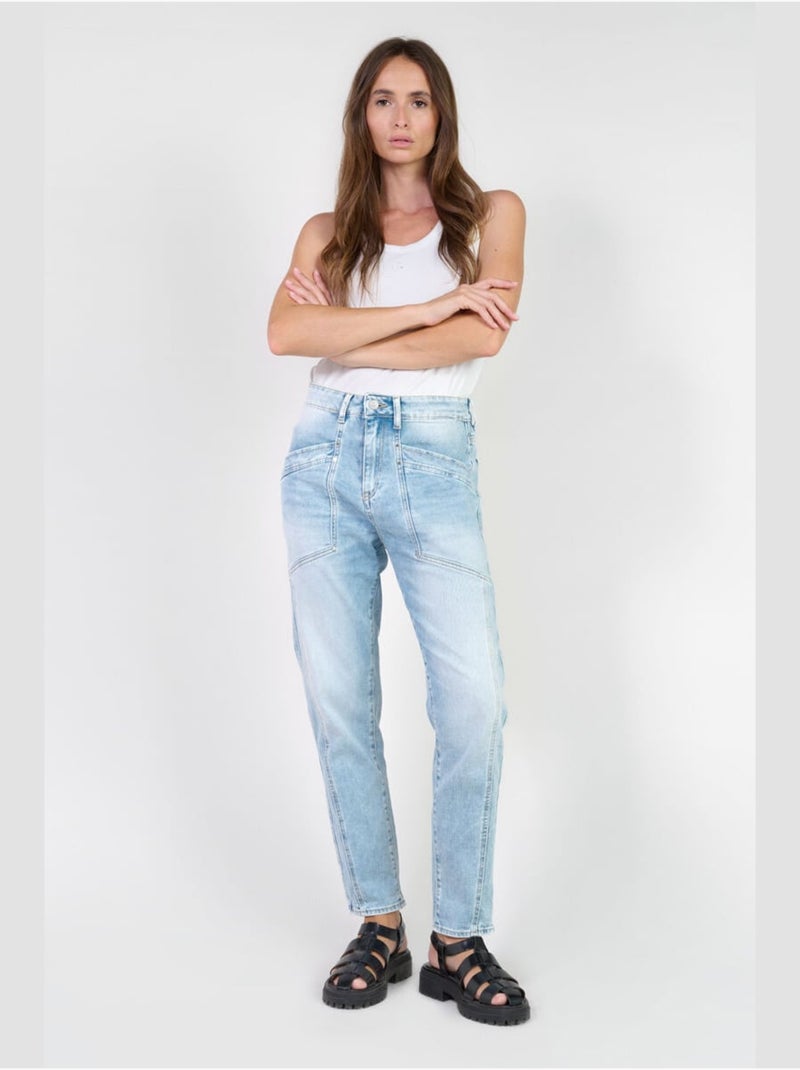 Jeans 400/60 girlfriend loose large 7/8ème 'Le Temps Des Cerises' Bleu - Kiabi