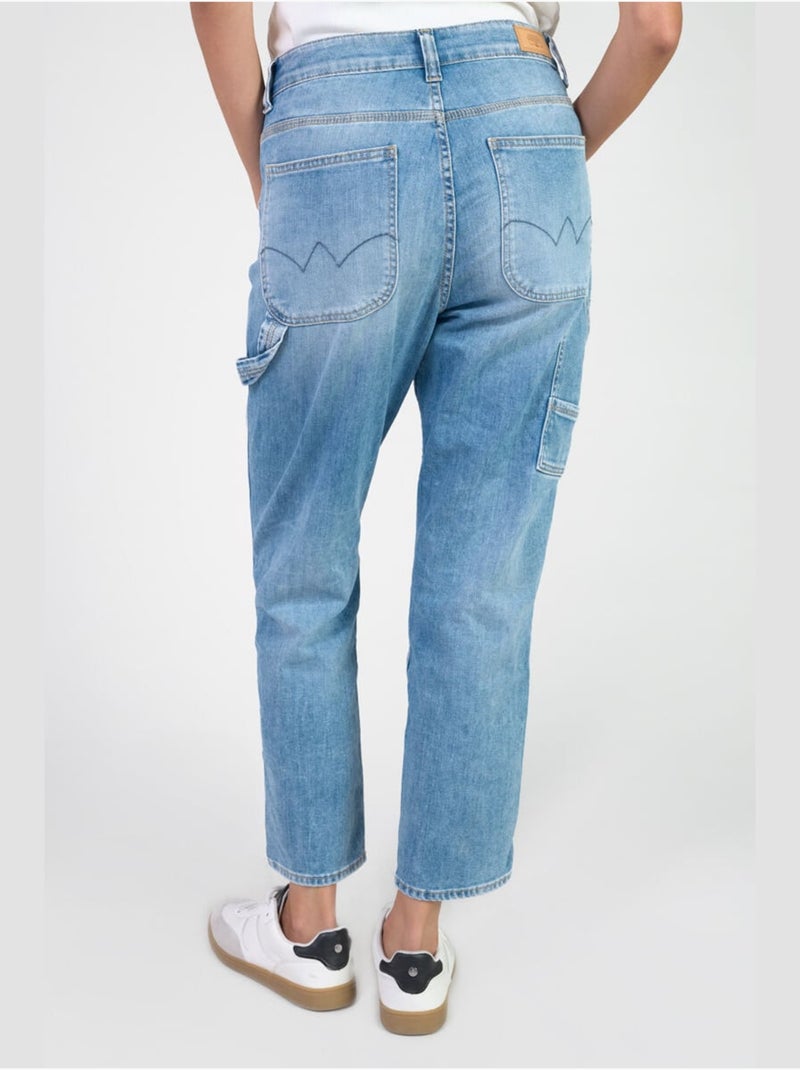 Jeans 400/60 girlfriend loose large 7/8ème 'Le Temps Des Cerises' Bleu - Kiabi