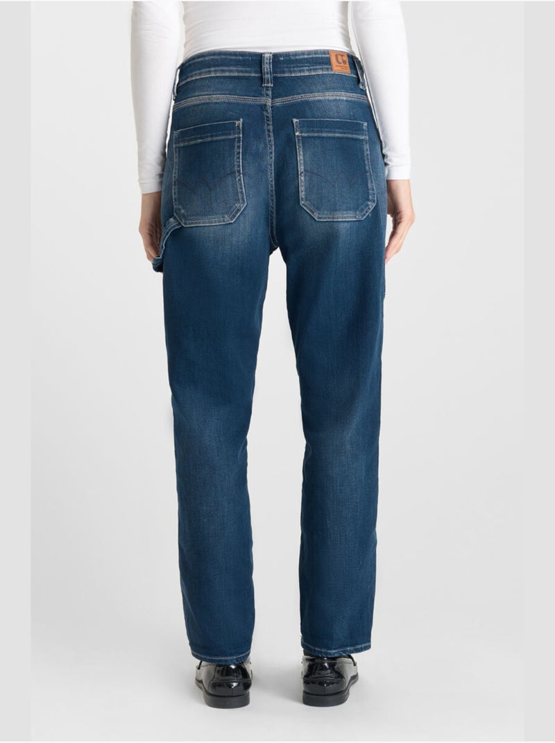 Jeans 400/60 girlfriend loose large 7/8ème 'Le Temps Des Cerises' Bleu - Kiabi