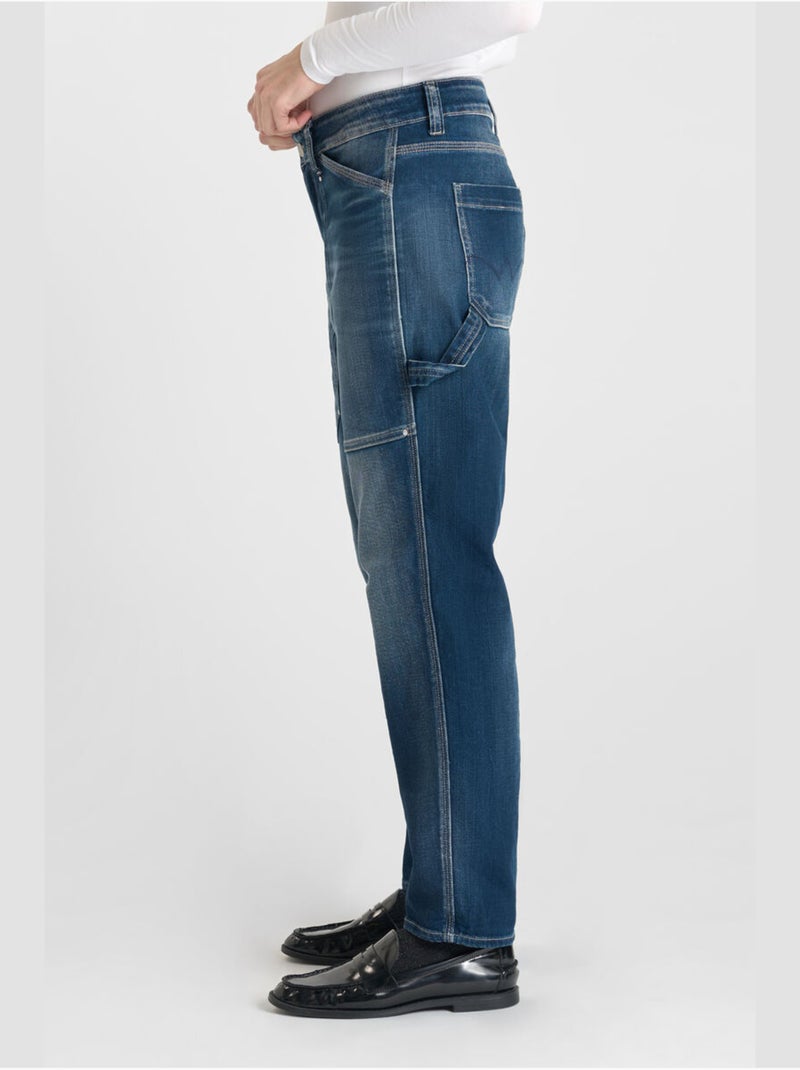 Jeans 400/60 girlfriend loose large 7/8ème 'Le Temps Des Cerises' Bleu - Kiabi