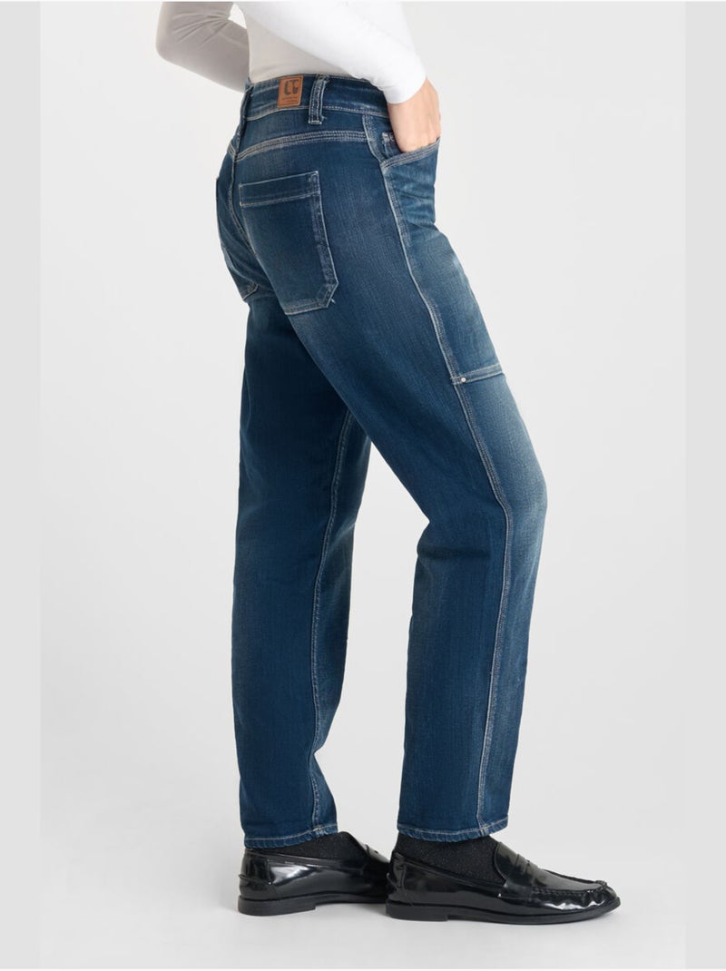 Jeans 400/60 girlfriend loose large 7/8ème 'Le Temps Des Cerises' Bleu - Kiabi