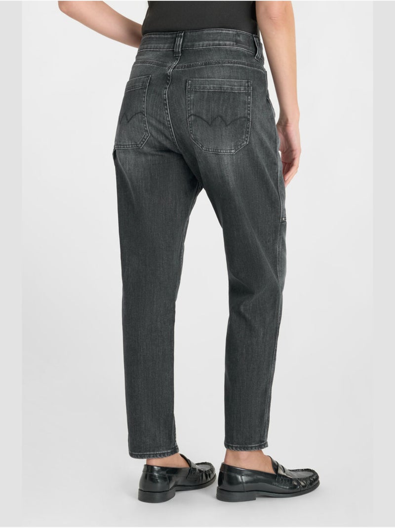 Jeans 400/60 girlfriend loose large 7/8ème 'Le Temps Des Cerises' Noir - Kiabi