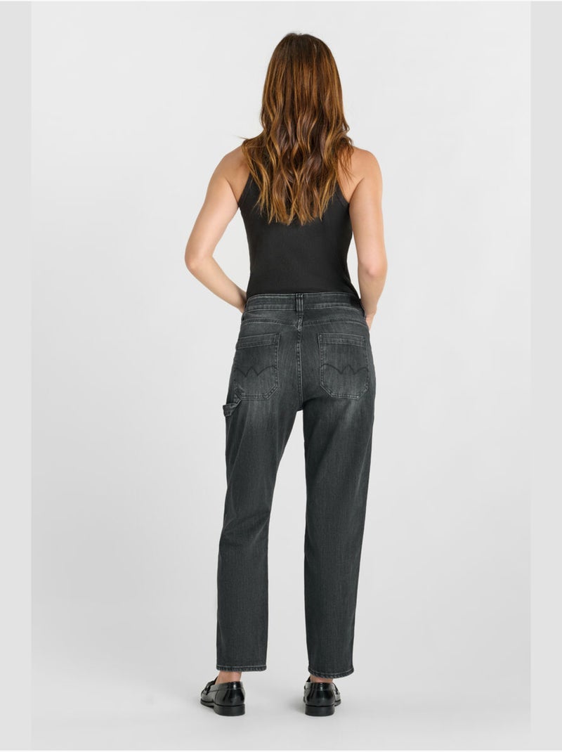 Jeans 400/60 girlfriend loose large 7/8ème 'Le Temps Des Cerises' Noir - Kiabi