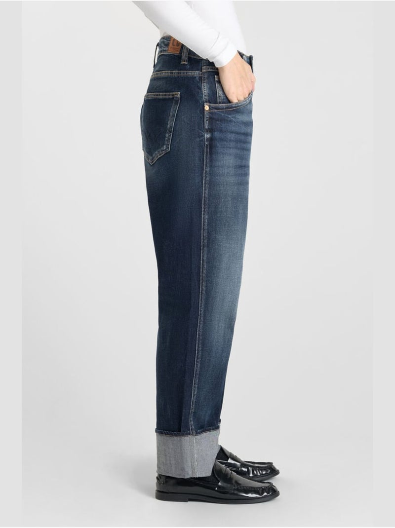 Jeans 400/60 girlfriend loose large 'Le Temps Des Cerises' Bleu - Kiabi
