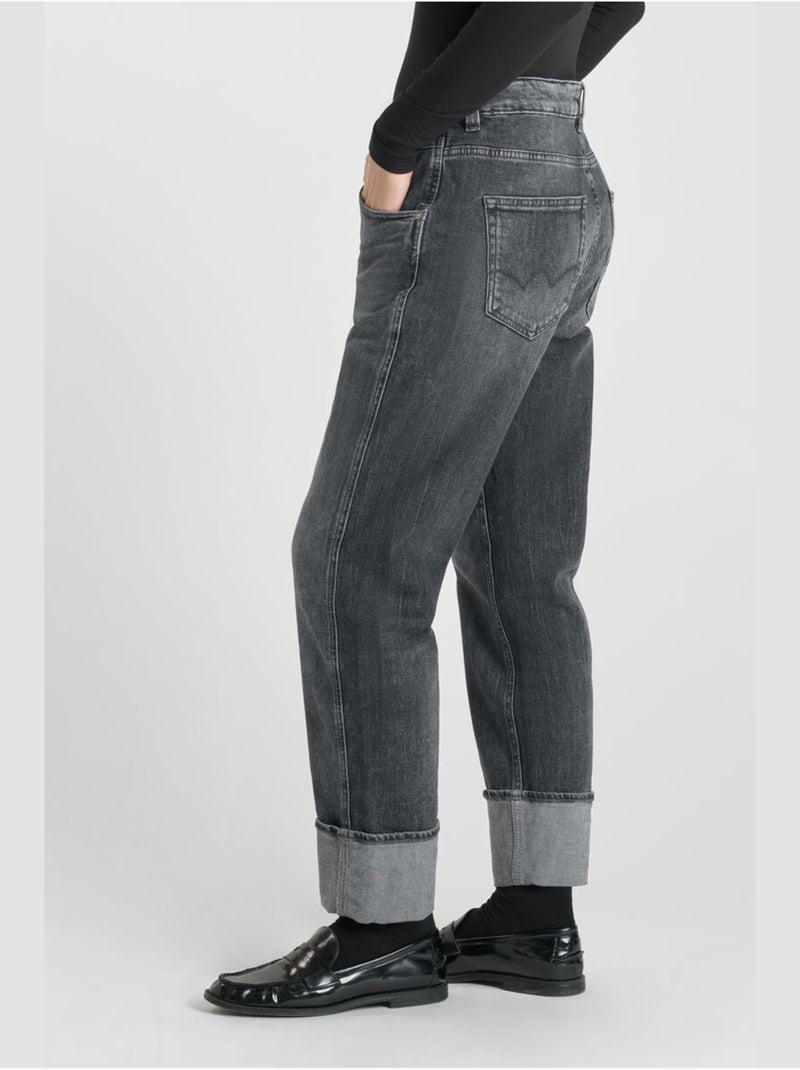 Jeans 400/60 girlfriend loose large 'Le Temps Des Cerises' Gris - Kiabi
