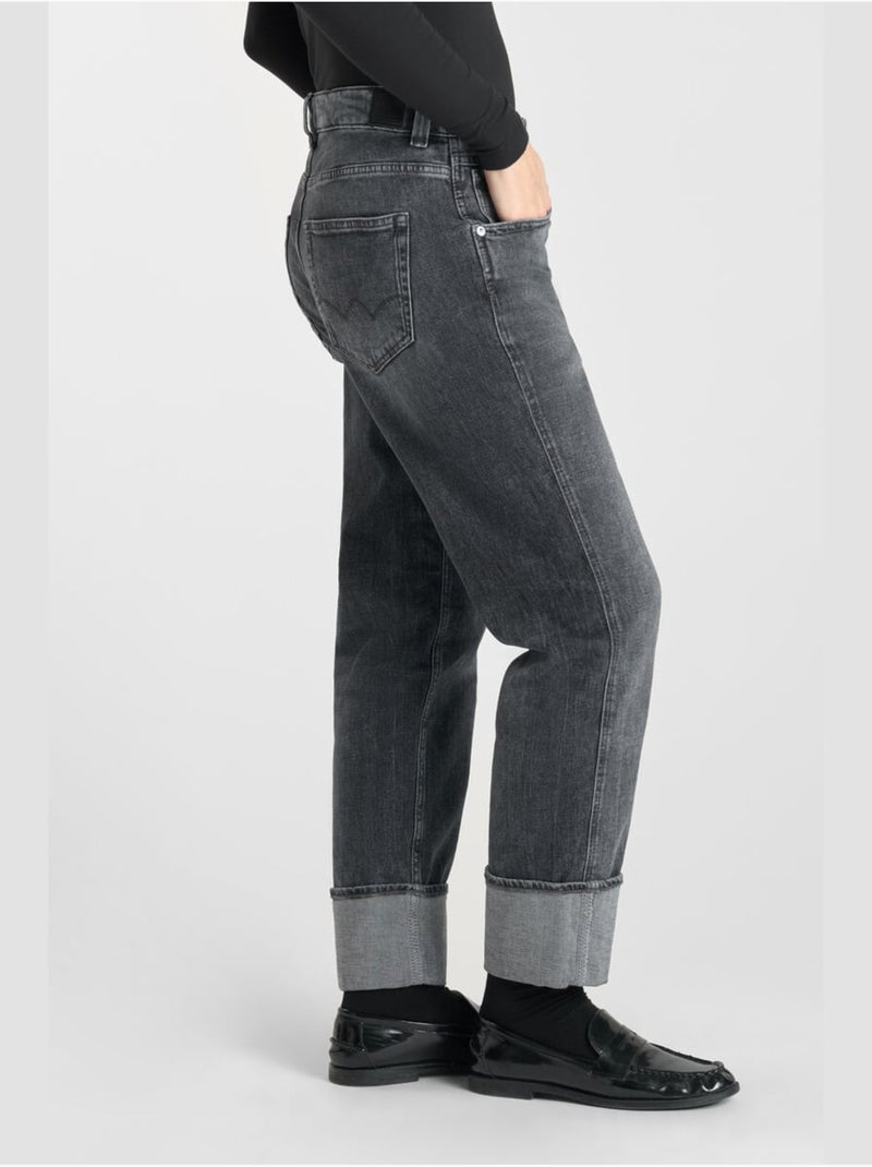 Jeans 400/60 girlfriend loose large 'Le Temps Des Cerises' Gris - Kiabi