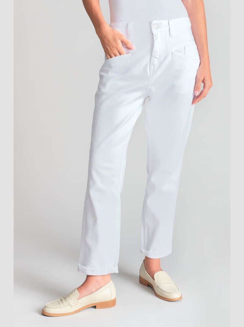 Jeans 400/60 girlfriend taille haute loose large 'Le Temps Des Cerises' Blanc - Kiabi