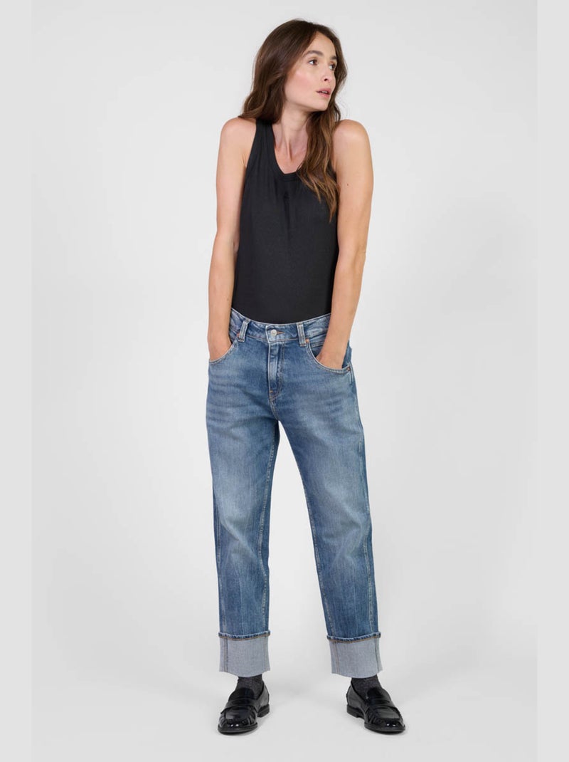 Jeans 400/60 girlfriend taille haute loose large 'Le Temps Des Cerises' Bleu - Kiabi