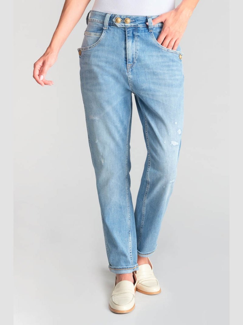 Jeans 400/60 girlfriend taille haute loose large 'Le Temps Des Cerises' Bleu - Kiabi