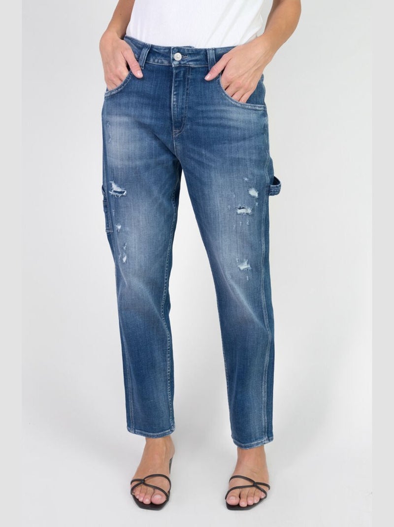 Jeans 400/60 girlfriend taille haute loose large 'Le Temps Des Cerises' Bleu - Kiabi