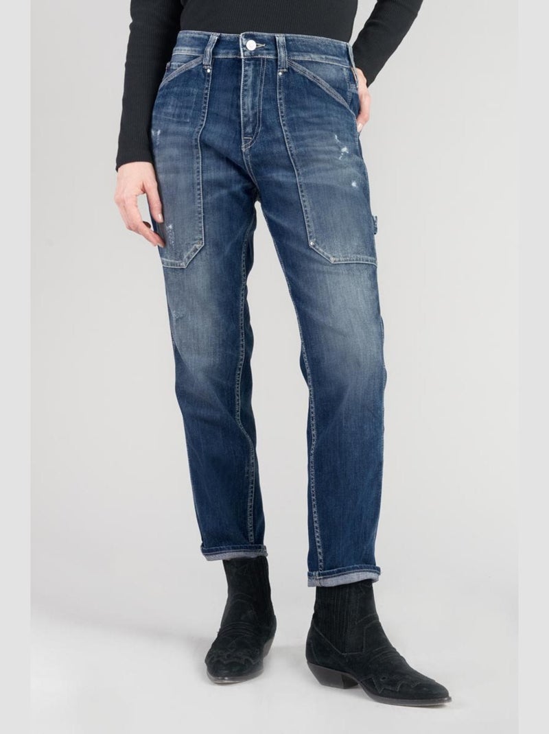 Jeans 400/60 loose large 7/8ème 'Le Temps Des Cerises' Bleu - Kiabi