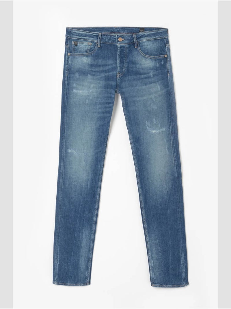 Jeans Taille Basse Droit LE TEMPS DES CERISES - Taille W28, Longueur 30", Bleu, Occasion Très Bon état