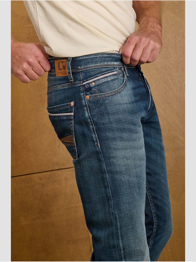 Jeans 700/11 stretch slim 'le temps des cerises' Bleu - Kiabi