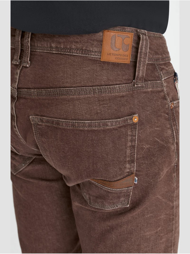 Jeans 700/11 stretch slim 'le temps des cerises' Marron - Kiabi