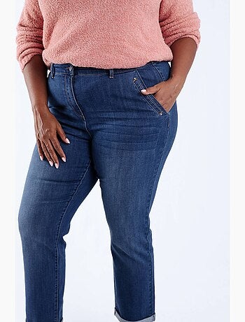 Jeans 7/8 avec revers