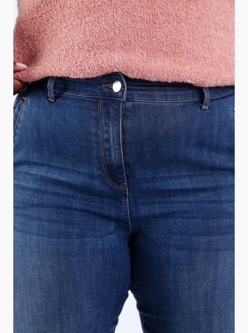 Jeans 7/8 avec revers PAPRIKA Bleu denim - Kiabi