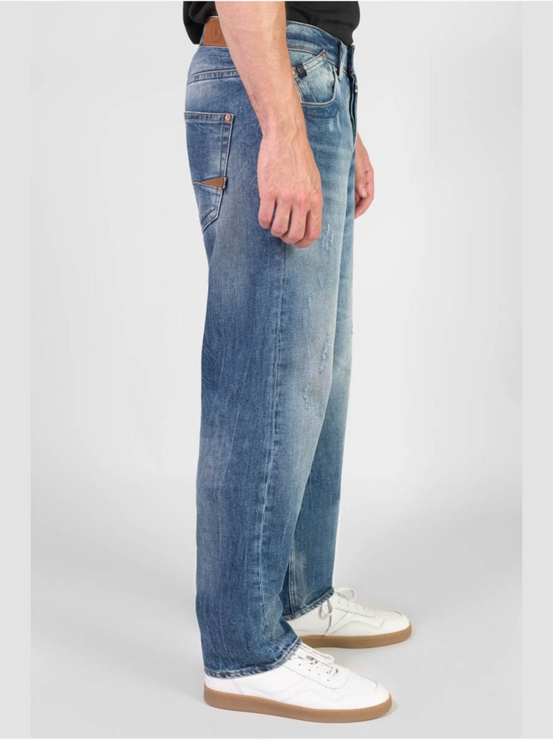 Jeans 800/60 loose droite 'le temps des cerises' Bleu - Kiabi