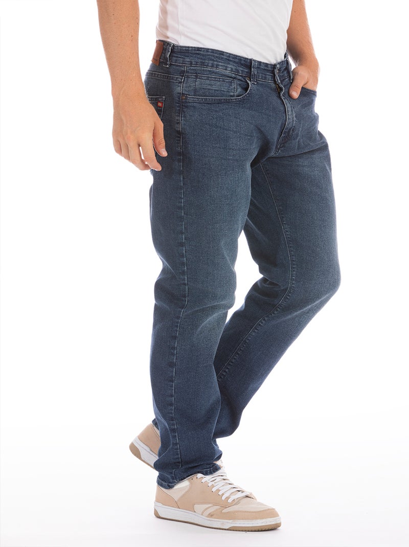 Jeans ARKON8 coupe droite stretch brossé, longueur 32 'Rica Lewis' Bleu - Kiabi